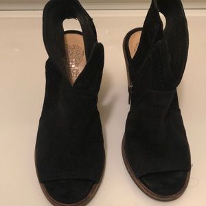 Cute black suede Vince Camuto Sandal booties